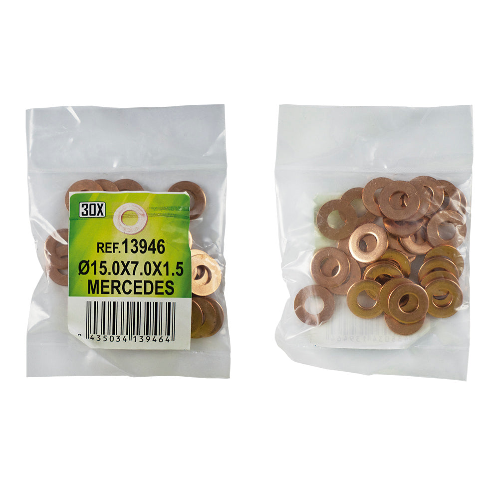 30 INJECTOR COPPER RING BAG - Ø15.0X7.0X1.5 - MERCEDES (REF.53464)