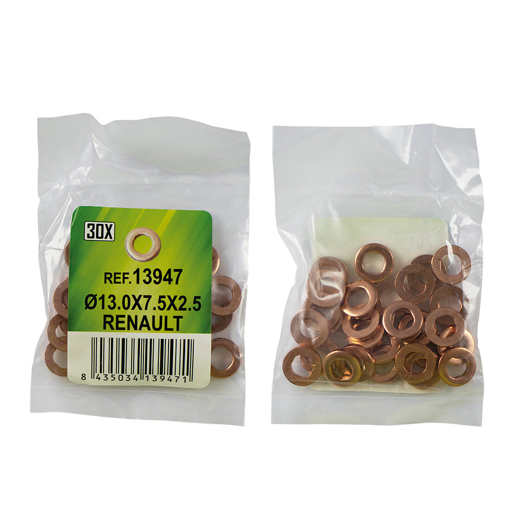 30 INJECTOR COPPER RING BAG - Ø13.0X7.5X2.5 - RENAULT (REF.53464)