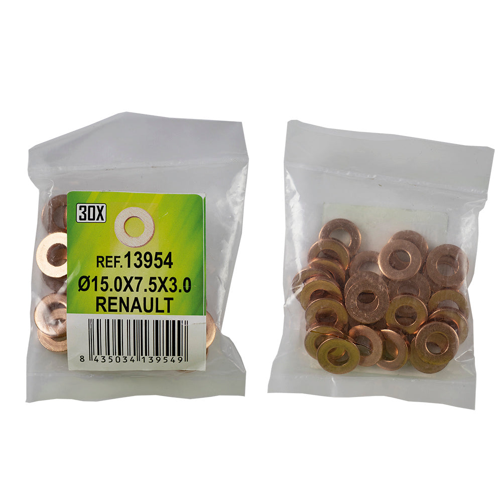 30 INJECTOR COPPER RING BAG - Ø15.0X7.5X3.0 - RENAULT (REF.53464)