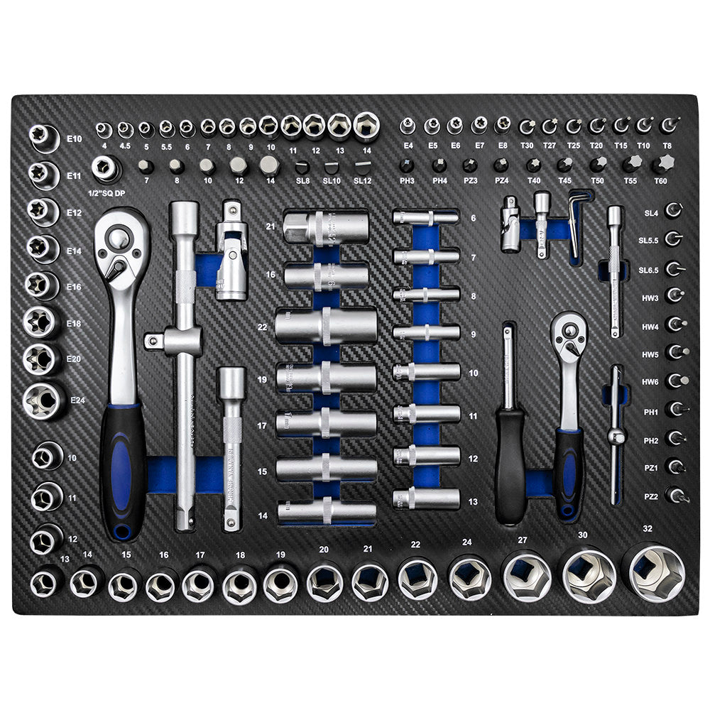 4 TOOL MODULES SET IN CARBON FIBER FINISH - BLUE