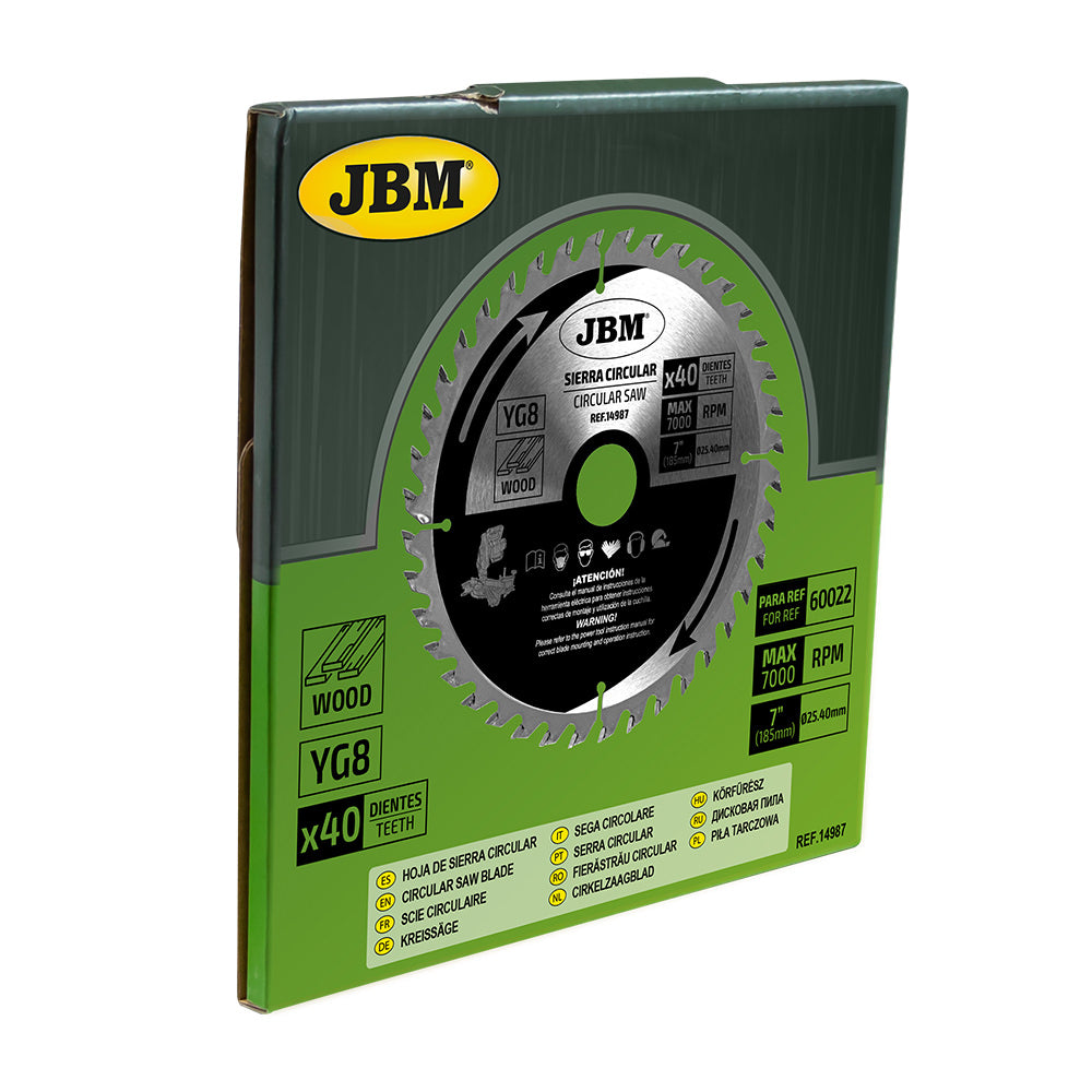 CIRCULAR SAW BLADE 40T 185MM FOR WOOD FOR REF. 60022