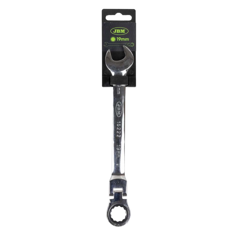 FLEX-RATCHETING COMBINATION WRENCH SPANNER 19MM - MIRROR FINISH