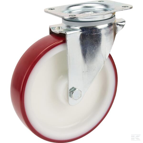 Caster wheel swivel, polyurethane wheel: Ø200x46mm, plate fitting: 137x105mm Load: 350kg, Tente - BVS Parts Ltd