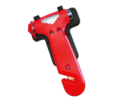 CAR WINDOW BREAKER WITH SUPPORT AND SEATBELT CUTTER