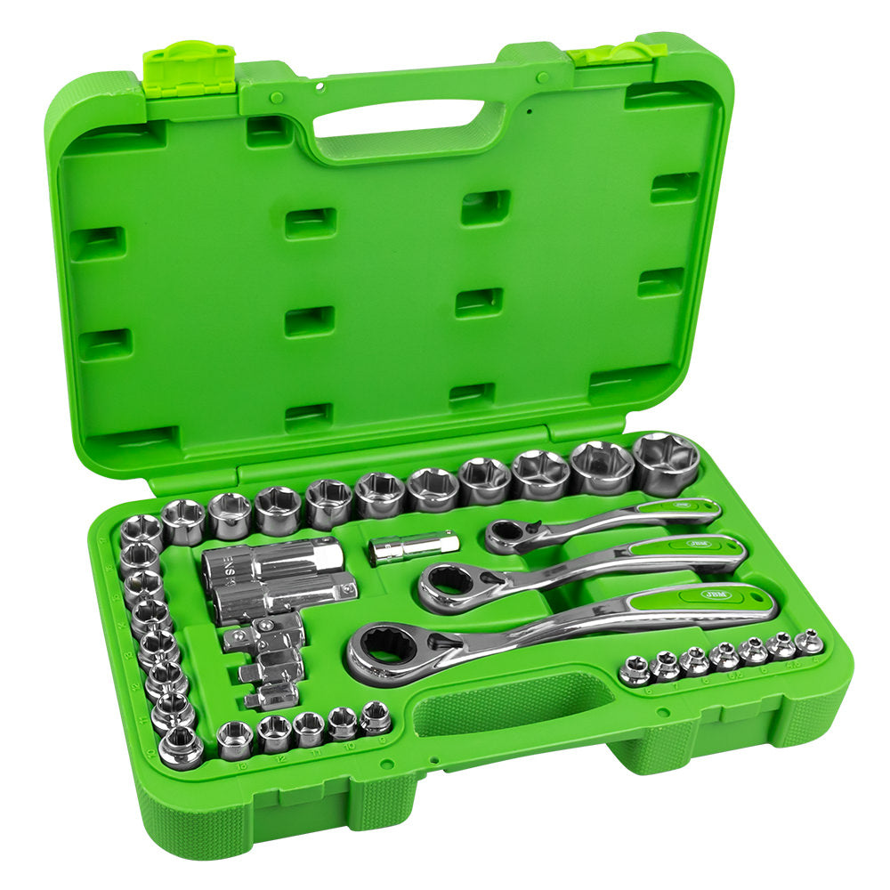 39 PIECES GO-THROUGH SOCKET SET - CHROME FINISH
