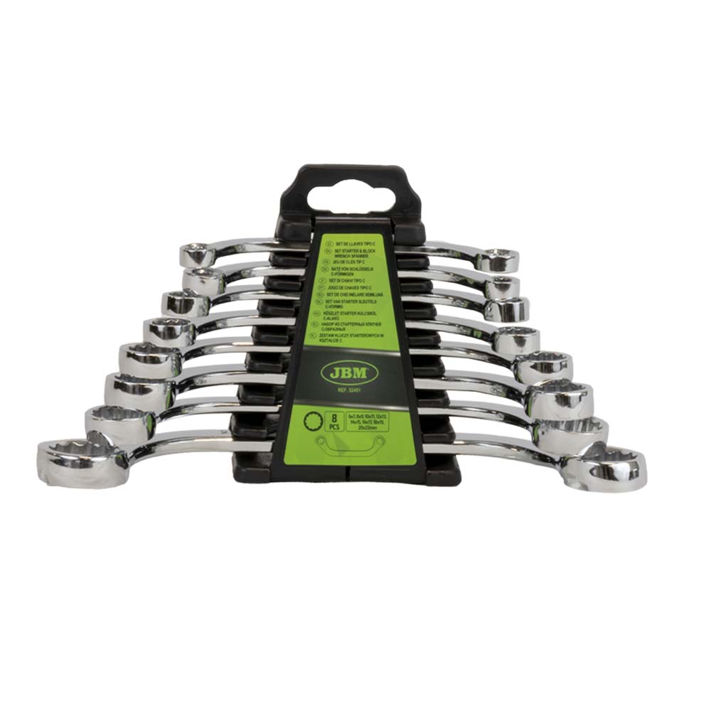 8 PIECES 12-POINT STARTER & BLOCK WRENCH SPANNER SET