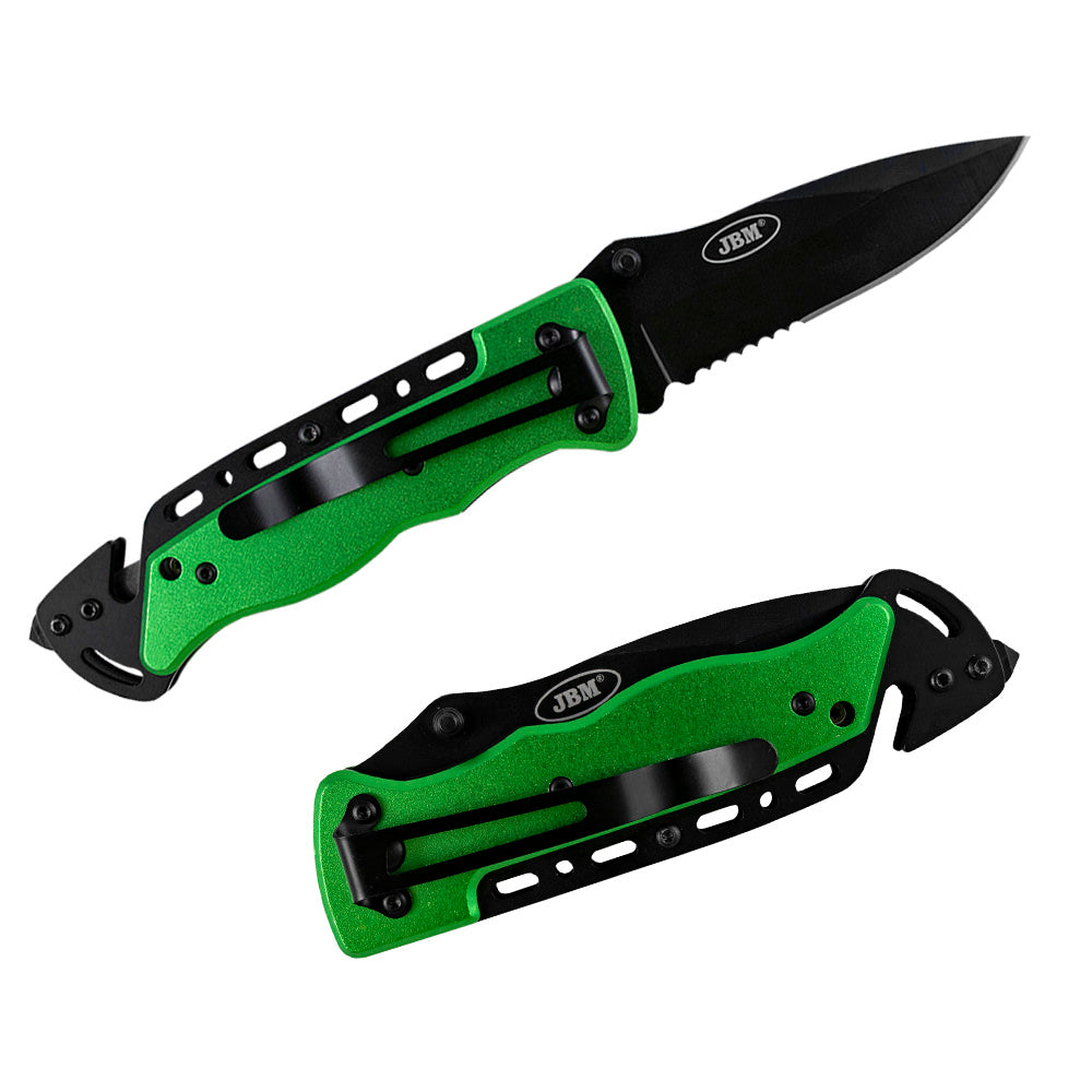 FOLDING KNIFE WITH SEATBELT CUTTER & WINDOW BREAKING HAMMER