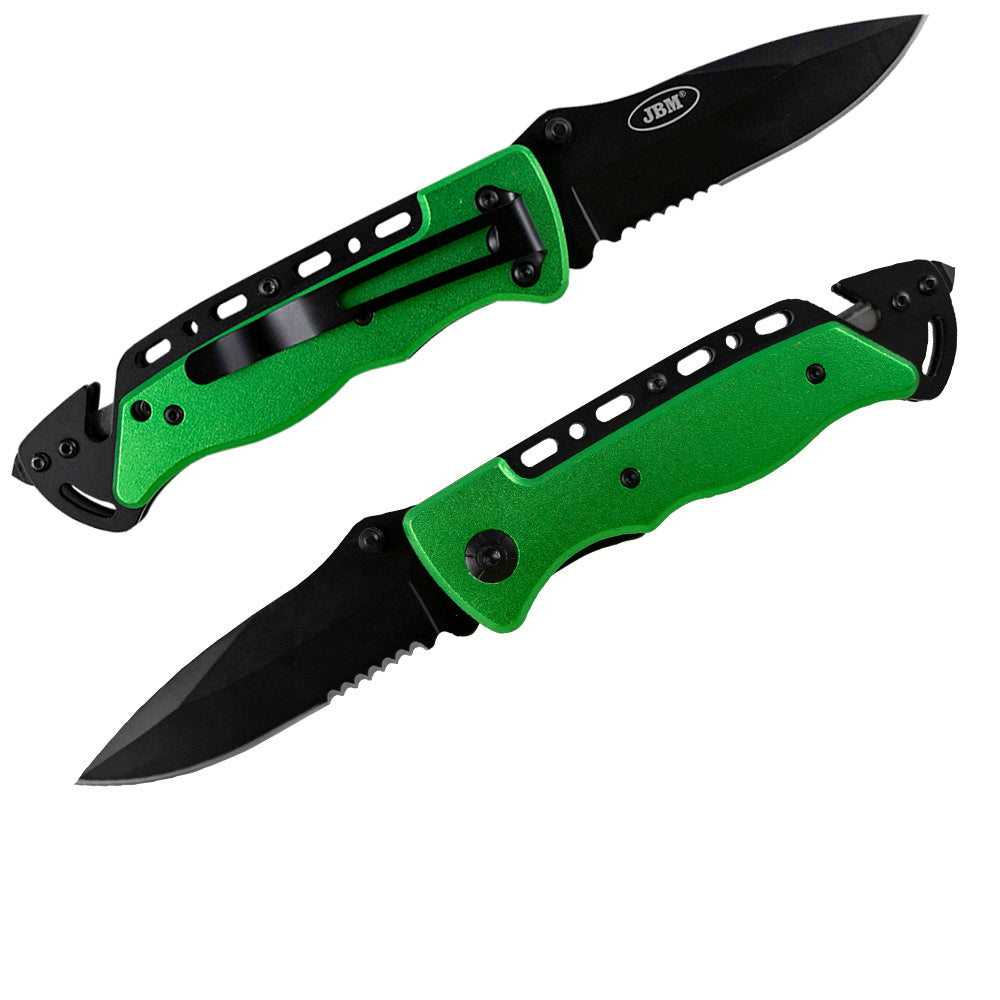 FOLDING KNIFE WITH SEATBELT CUTTER & WINDOW BREAKING HAMMER