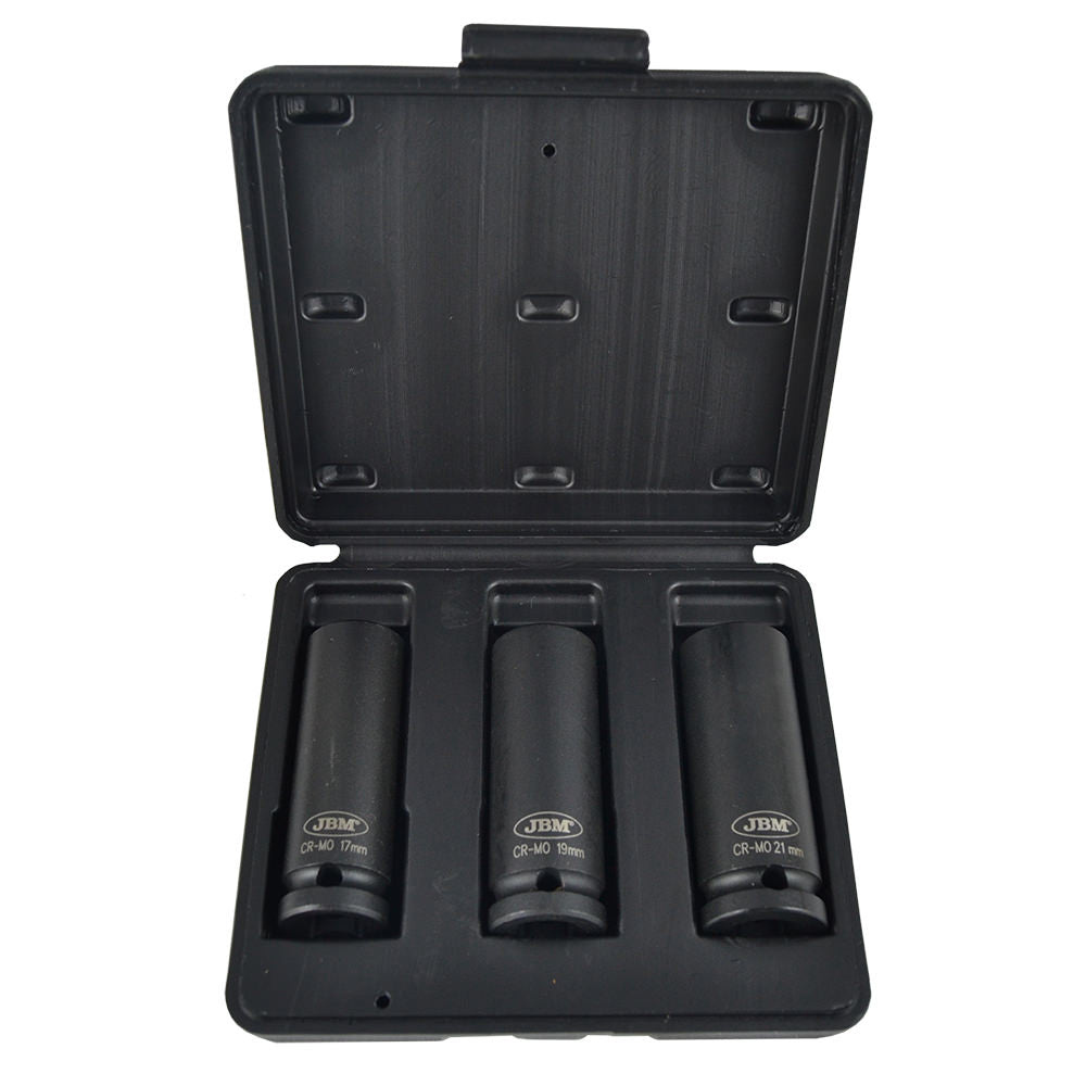 3 PIECE 1/2" HEXAGONAL LONG IMPACT SOCKET SET