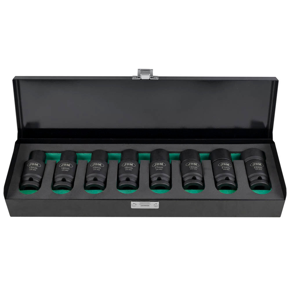 8 PIECE IMPACT SOCKET WITH DOUBLE POSITION SET (FIXED/ARTICULATED)