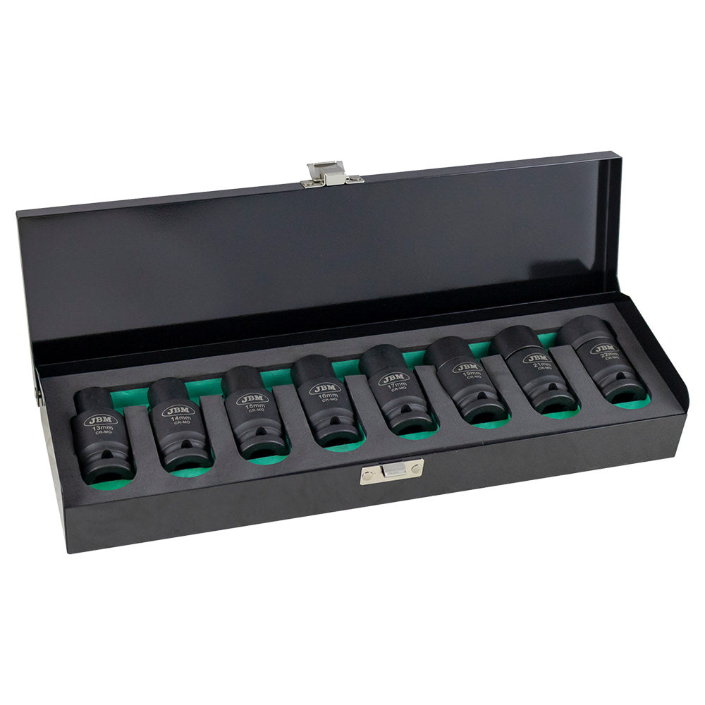 8 PIECE IMPACT SOCKET WITH DOUBLE POSITION SET (FIXED/ARTICULATED)