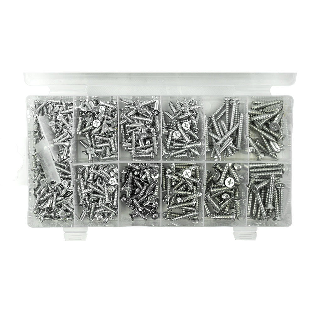 FLAT HEAD SELF TAPPING SCREW ASSORTMENT 550PCS