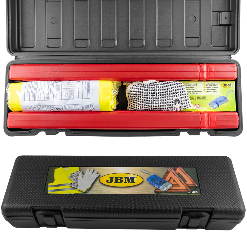 EMERGENCY AND SAFETY KIT IN PLASTIC BOX