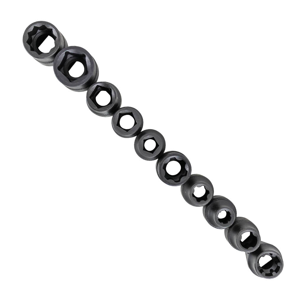 SET OF 10 1/2" SPECIALIST AUTOMOTIVE IMPACT SOCKETS