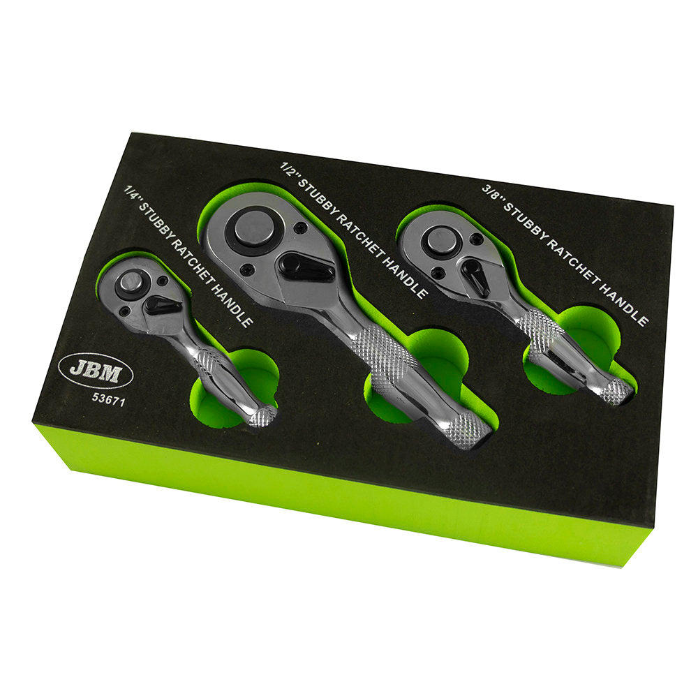 3 PIECES STUBBY RATCHET SET