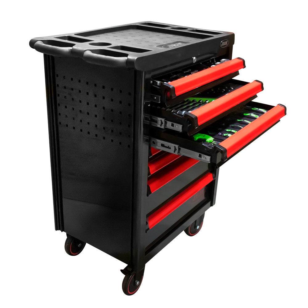 7 DRAWER TOOL TROLLEY - RED - TOOLS INCLUDED