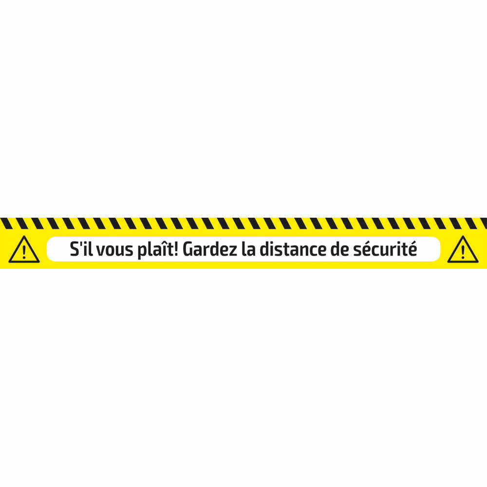 ADHESIVE WARNING TAPE - SAFETY DISTANCE