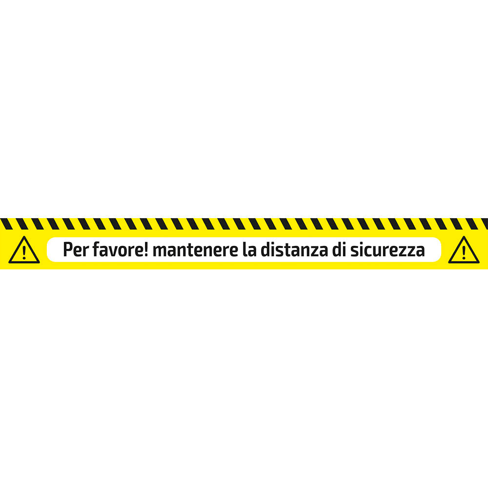 ADHESIVE WARNING TAPE - SAFETY DISTANCE
