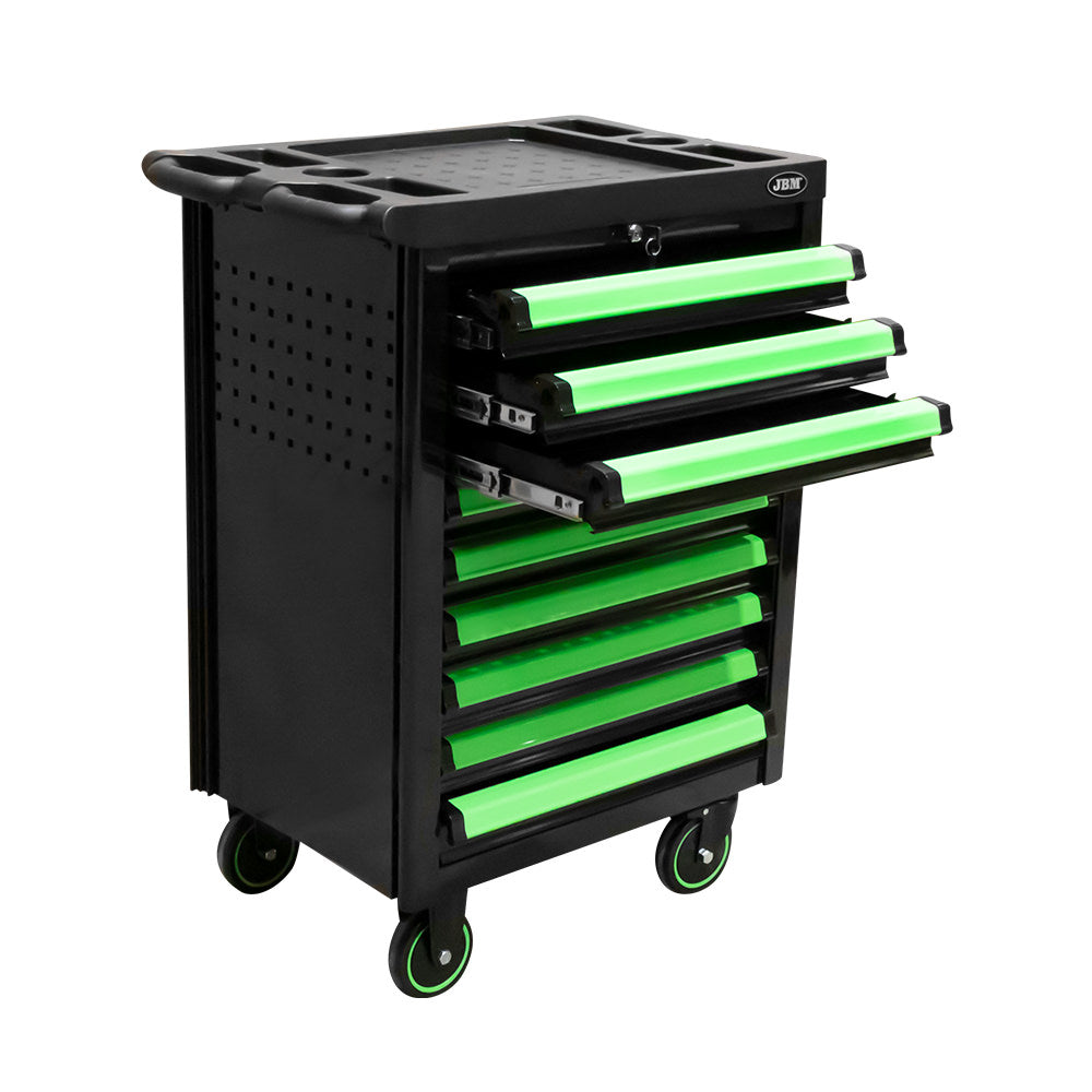 9 DRAWER TOOL TROLLEY WITH ORGANIZERS - GREEN