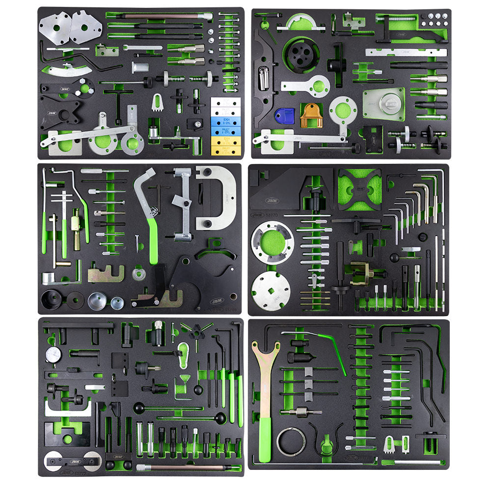 7 DRAWER TOOL TROLLEY - GREEN - TIMING TOOL SET INCLUDED