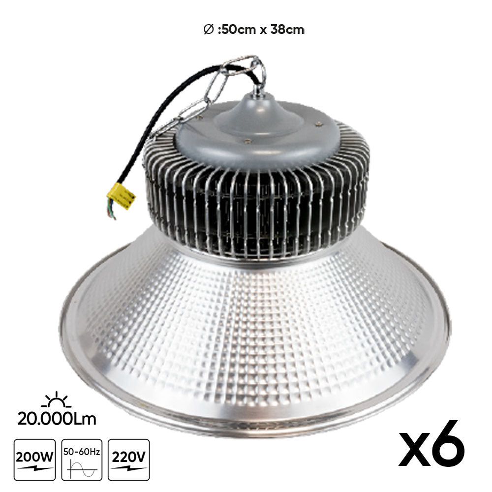 SET OF 6 INDUSTRIAL LED BELLS - 20000LM (REF.54039)