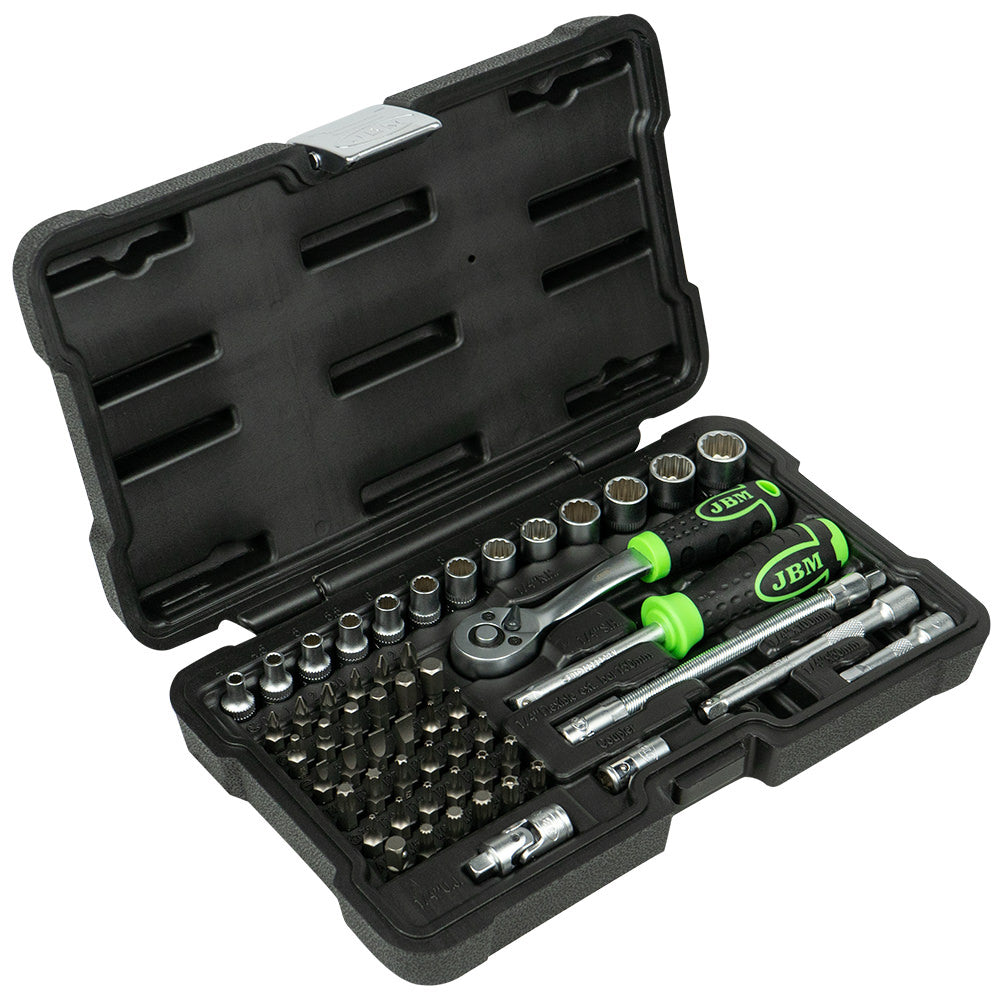 56 PIECES TOOL CASE WITH 12-EDGED SOCKETS - ZINC FINISH