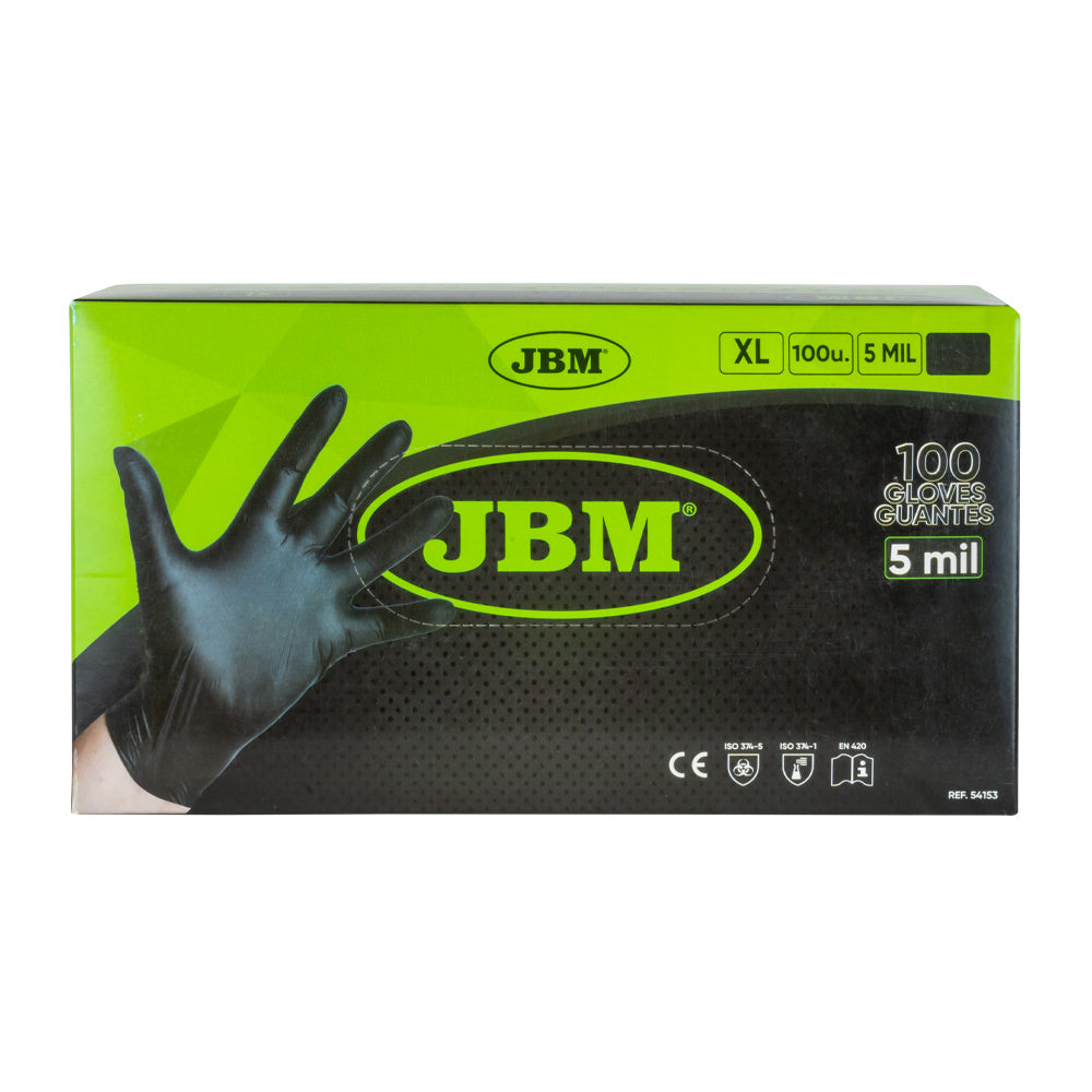 DISPOSABLE BLACK NITRILE GLOVES T. XL 5MIL