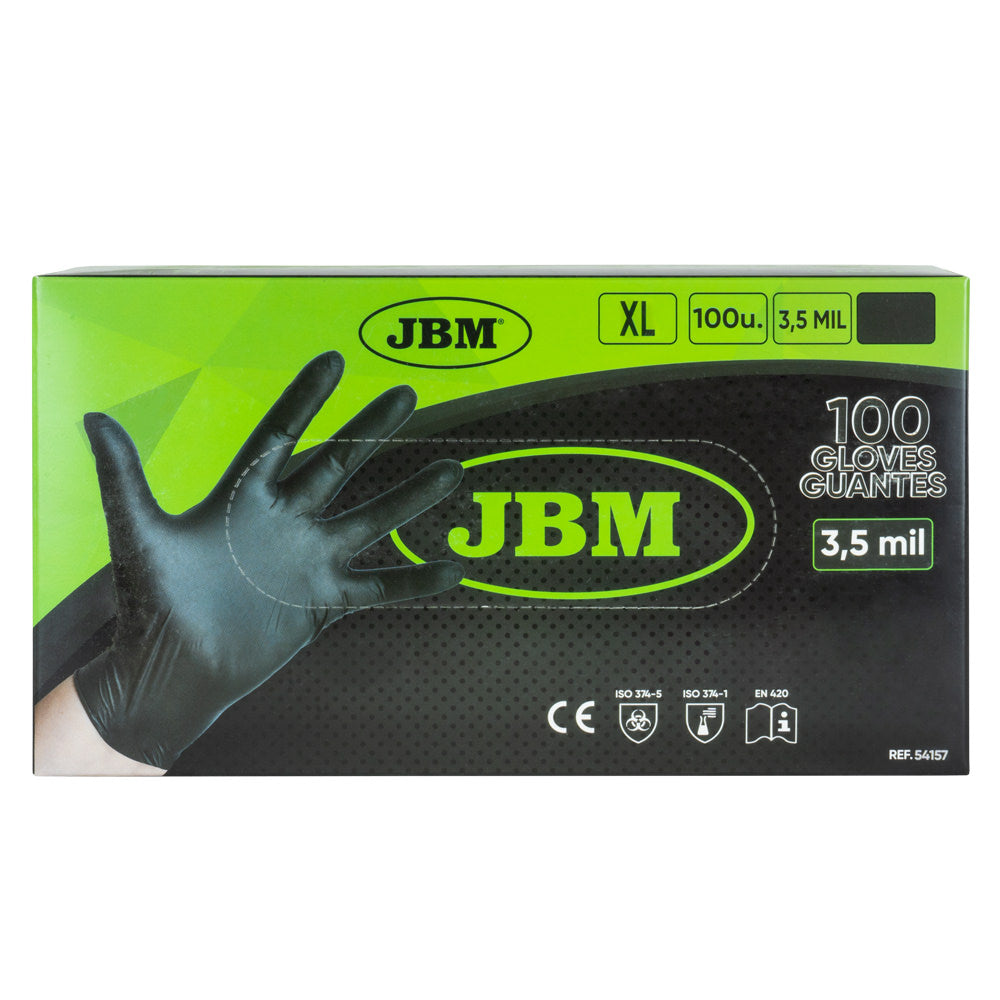 DISPOSABLE BLACK NITRILE GLOVES T. XL 3.5MIL