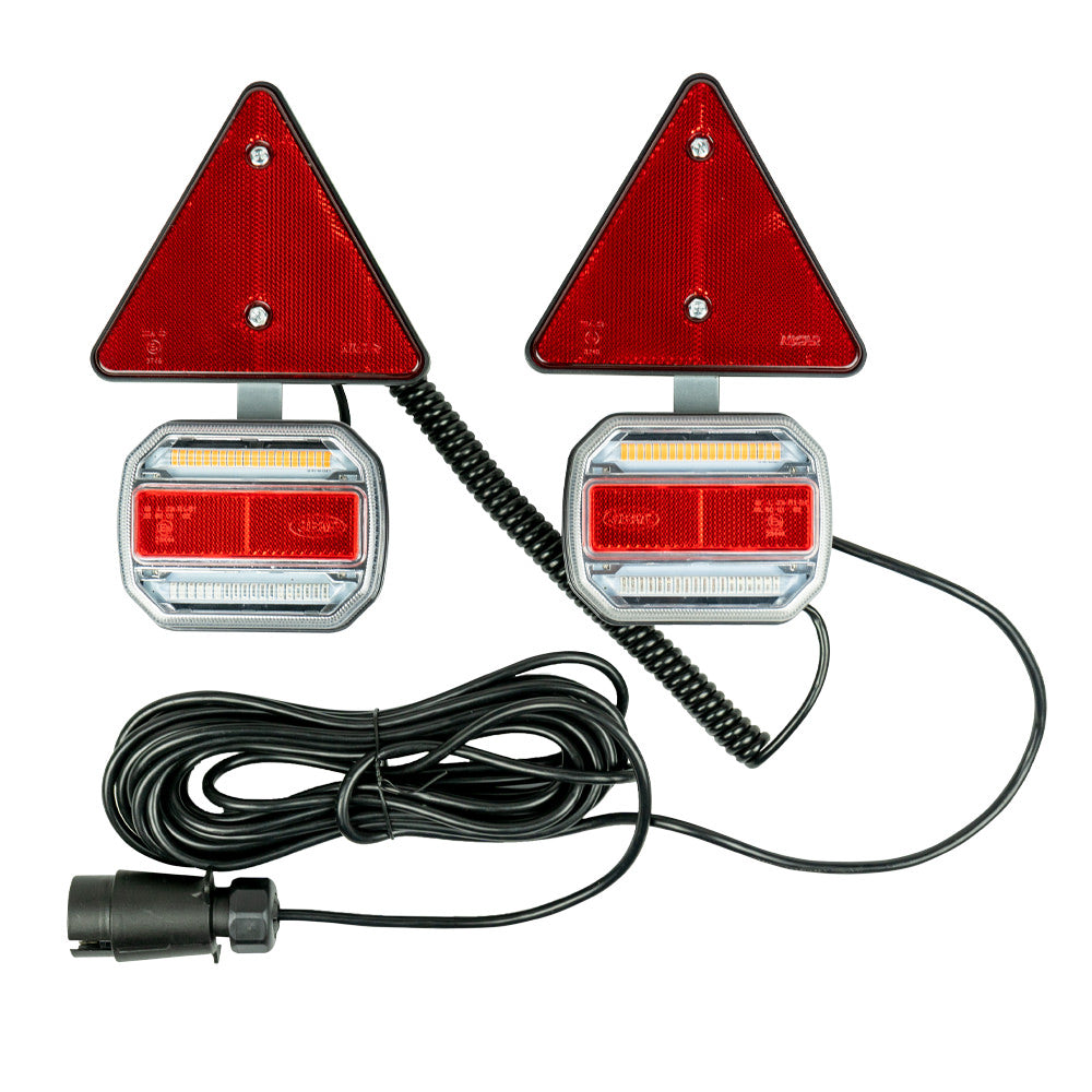 MAGNETIC REAR LIGHTS AND TRIANGULAR REFLECTORS SET