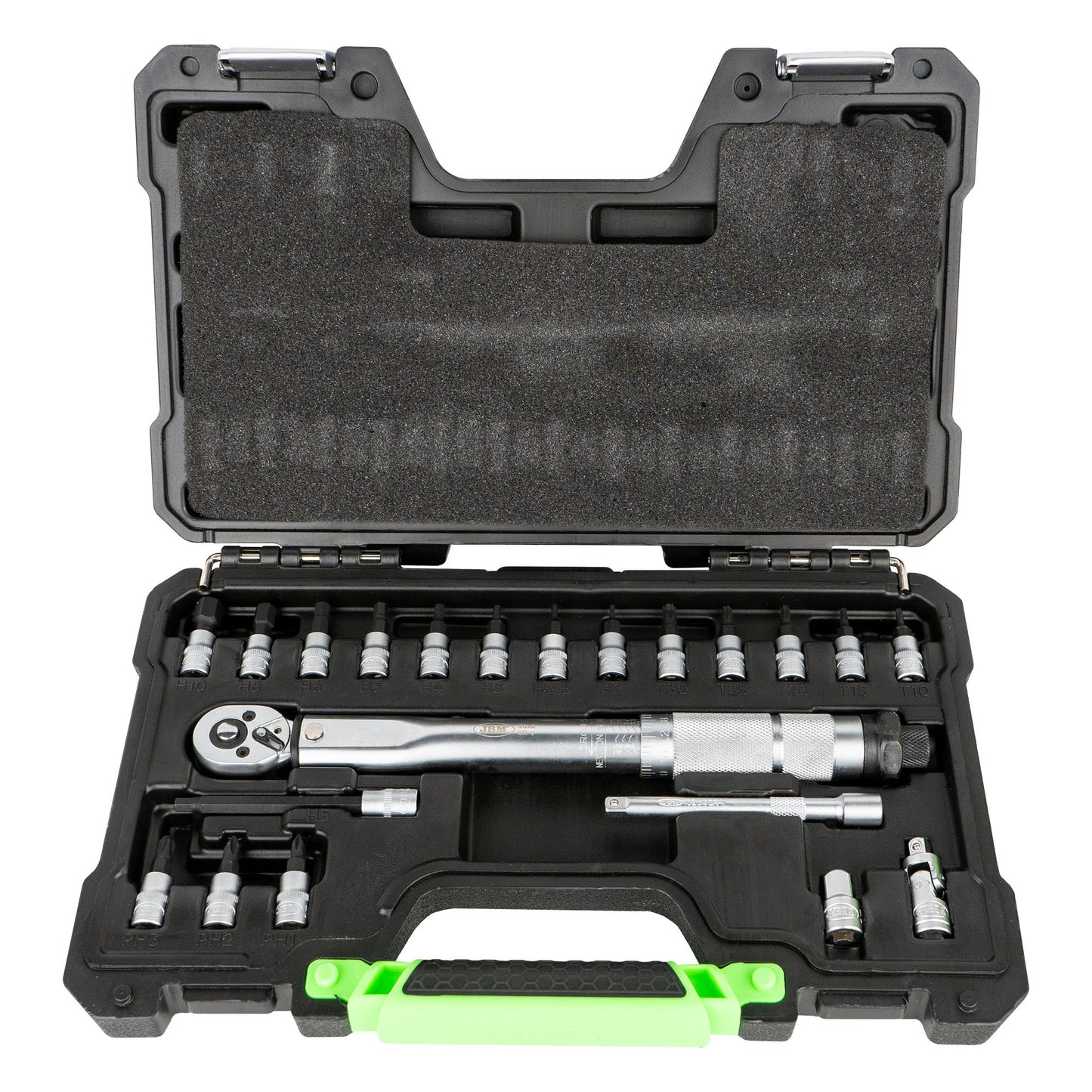 TORQUE WRENCH 1/4" 5-25NM WITH 20 EXTRA PIECES