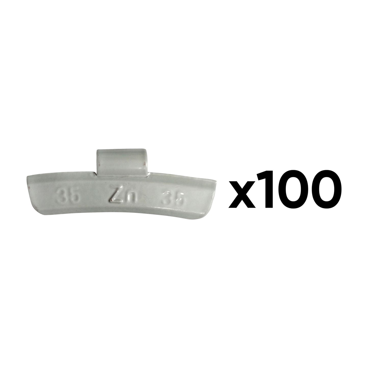 BOX OF 100 ZINC CLIP-ON WEIGHTS 35GR. SPECIAL ALLOY WHEEL
