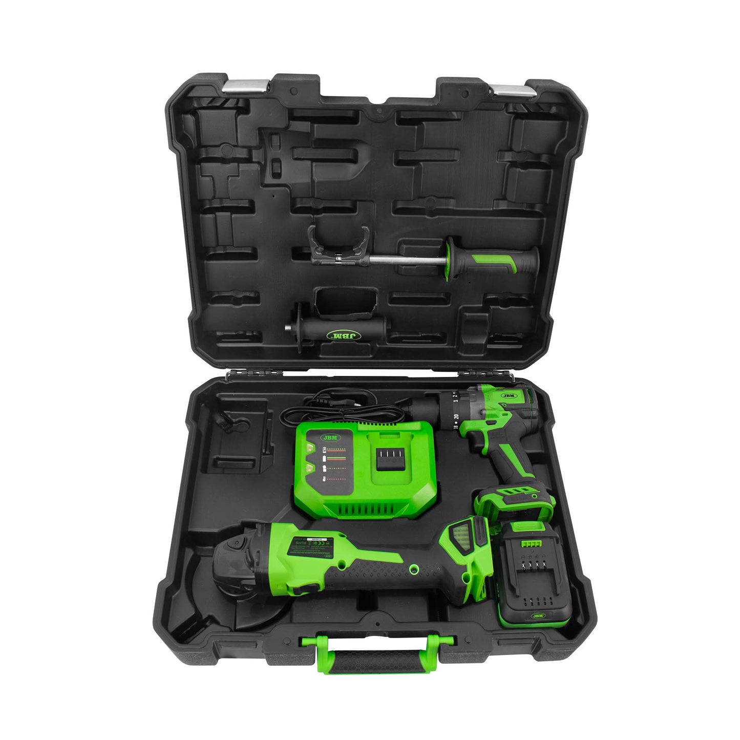 60053C BRUSHLESS ANGLE GRINDER 125MM AND HAMMER DRILL KIT WITH STORAGE CASE + PAL