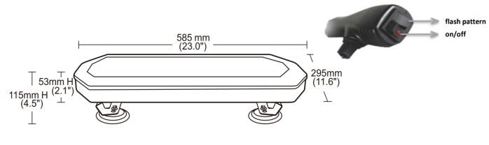 Warning bar LED 585x295x53mm R65 R10 Clear image 2