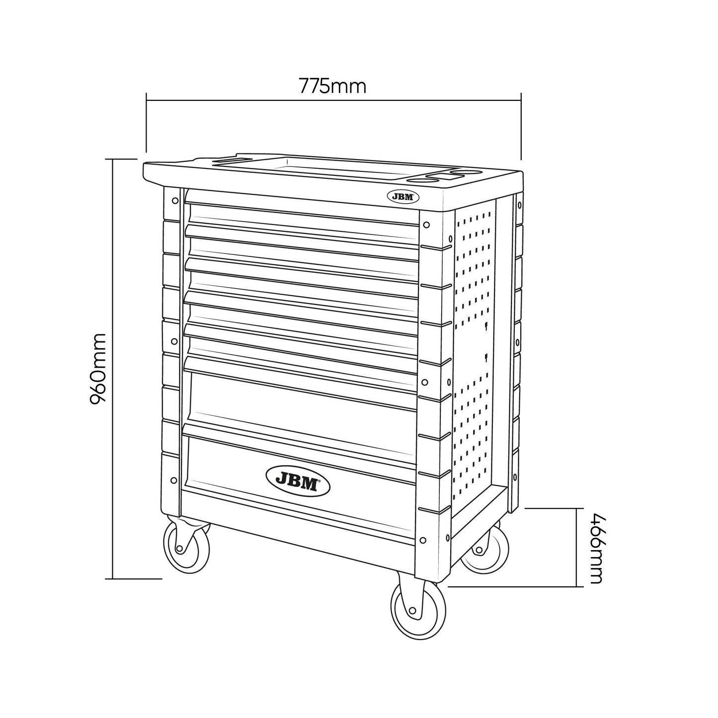 TOOL TROLLEY 7 DRAWERS GRAY SPECIAL VDE