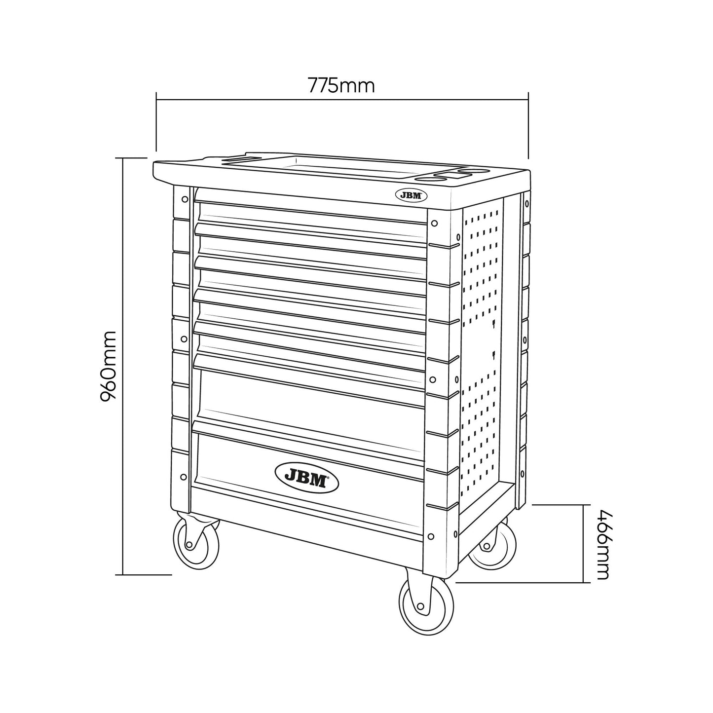 TOOL TROLLEY 7 DRAWERS BLUE SPECIAL FOR TRUCKS