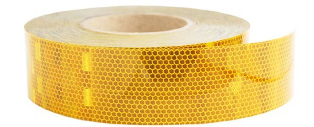 Contour reflective tape for trailer yellow