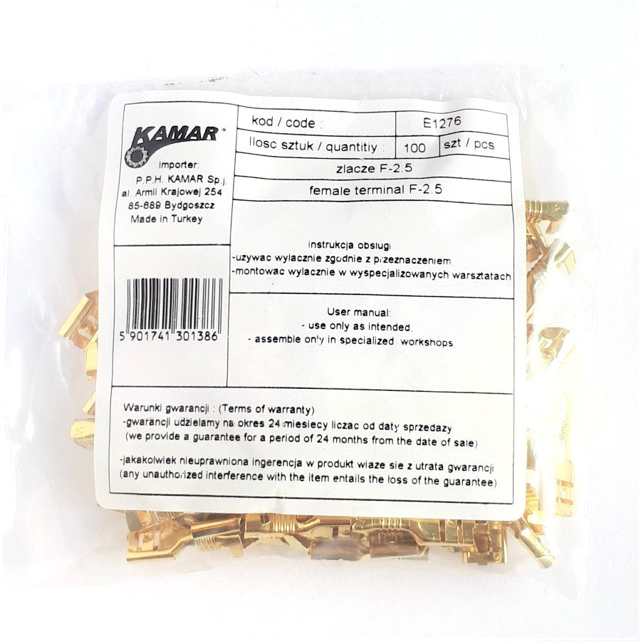 female terminal F-2,5, 100 pcs