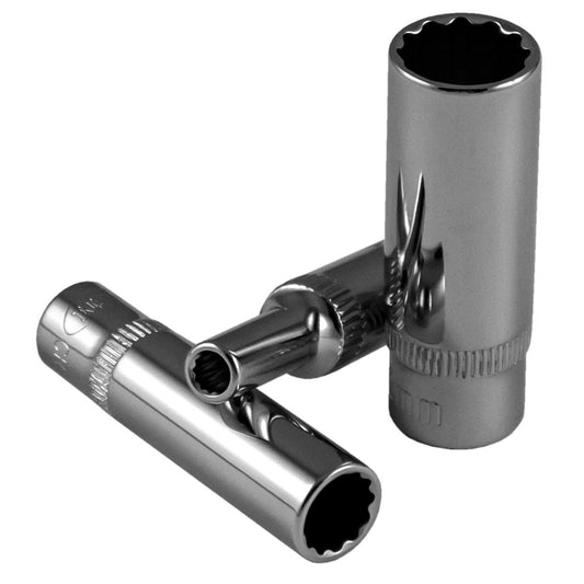 1/4" 50MM LONG 12-POINTS SOCKET - 5MM - CHROMED