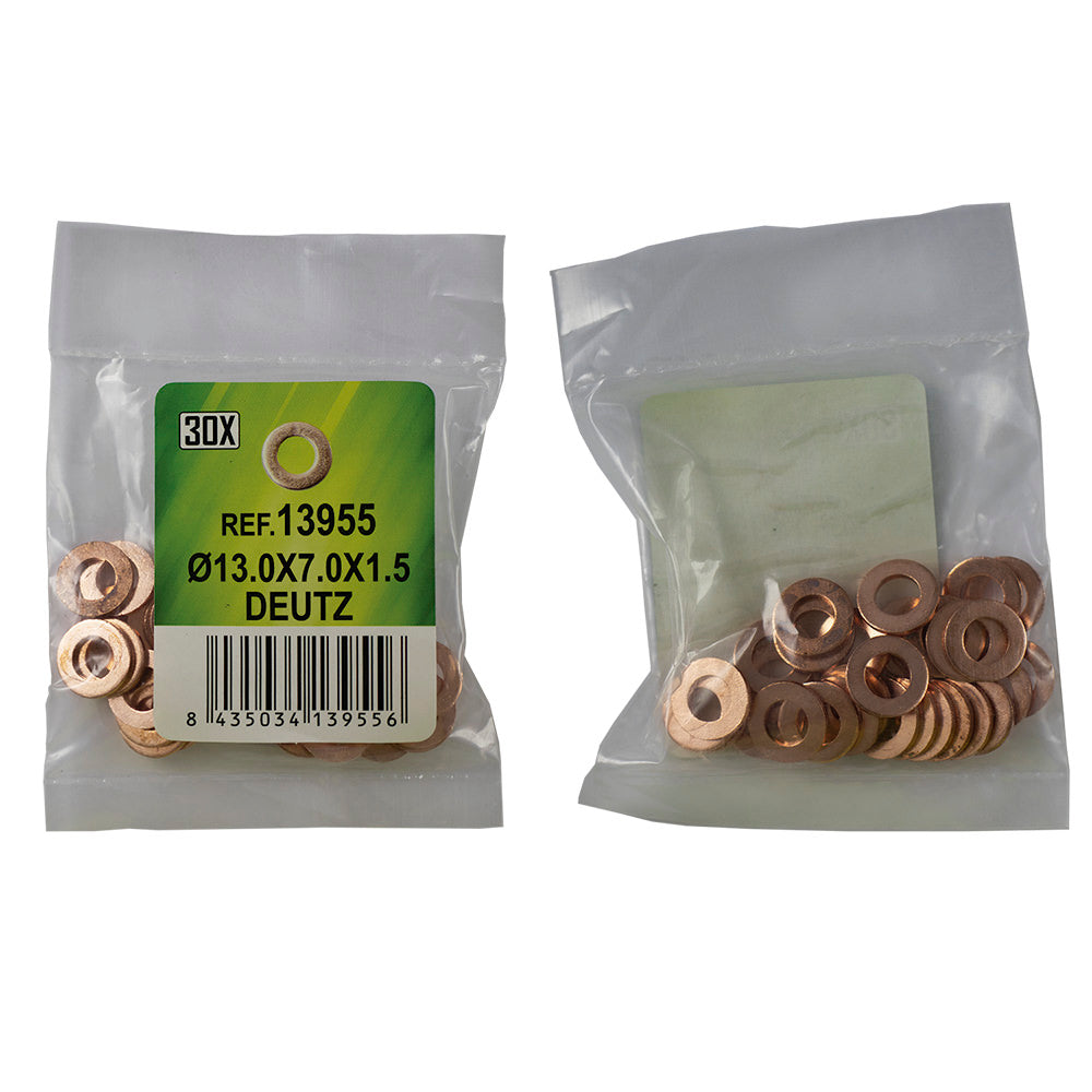 30 INJECTOR COPPER RING BAG - Ø13.0X7.0X1.5 - DEUTZ (REF.53464)