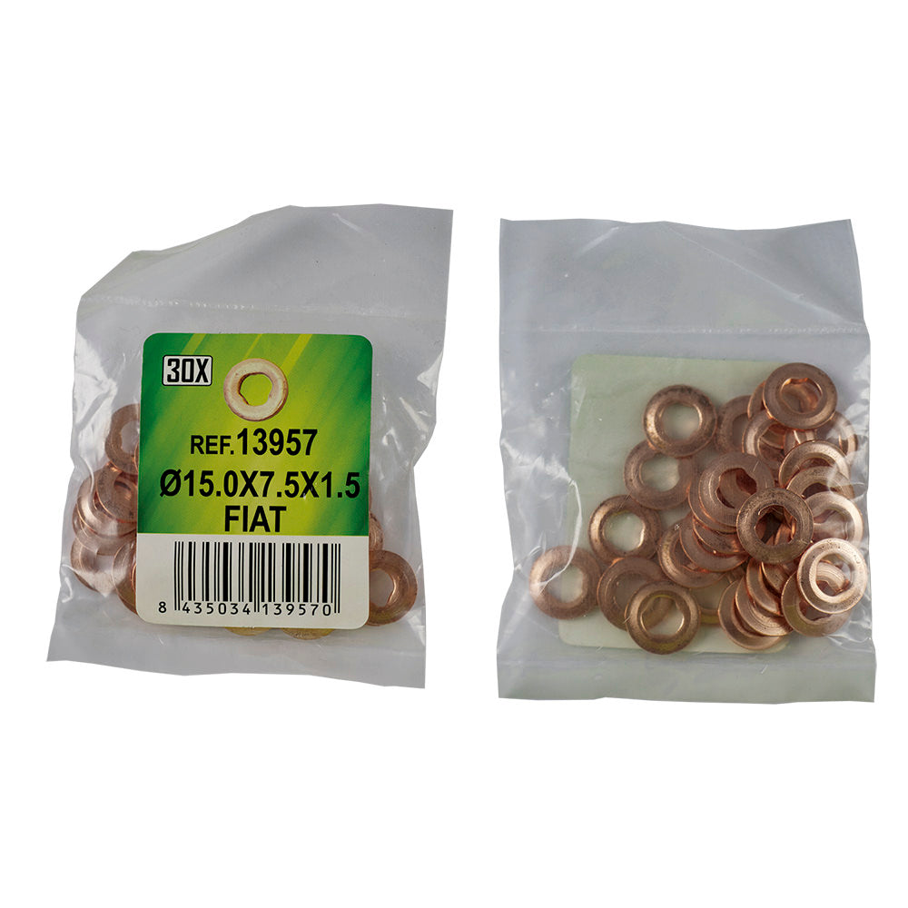 30 INJECTOR COPPER RING BAG - Ø15.0X7.5X1.5 - FIAT (REF.53464)