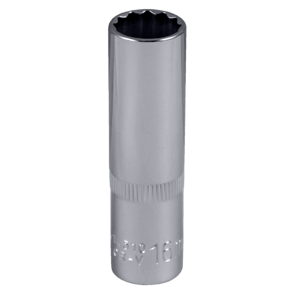 1/2" 75MM LONG 12-POINTS SOCKET, 16MM - CHROMED