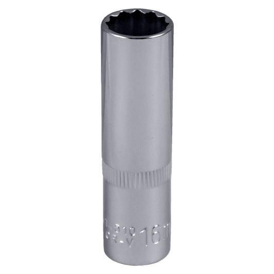 1/2" 75MM LONG 12-POINTS SOCKET, 16MM - CHROMED