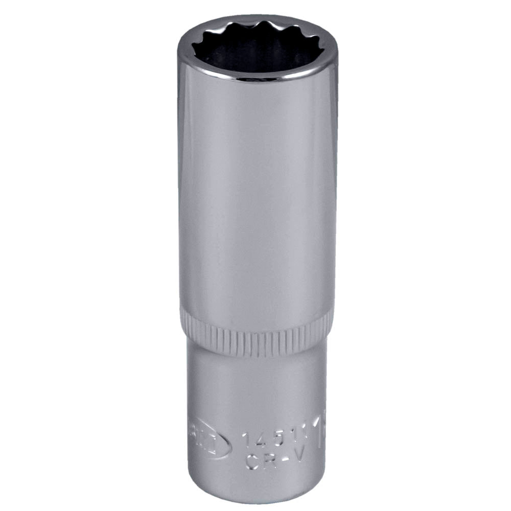 1/2" 75MM LONG 12-POINTS SOCKET, 18MM - CHROMED