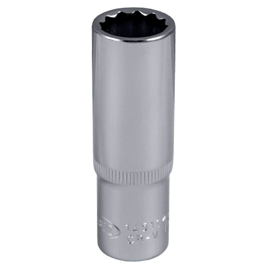 1/2" 75MM LONG 12-POINTS SOCKET, 18MM - CHROMED