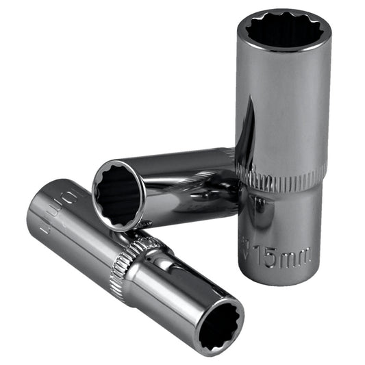 3/8" - 65MM LONG 12-POINTS SOCKET 14MM - CHROMED