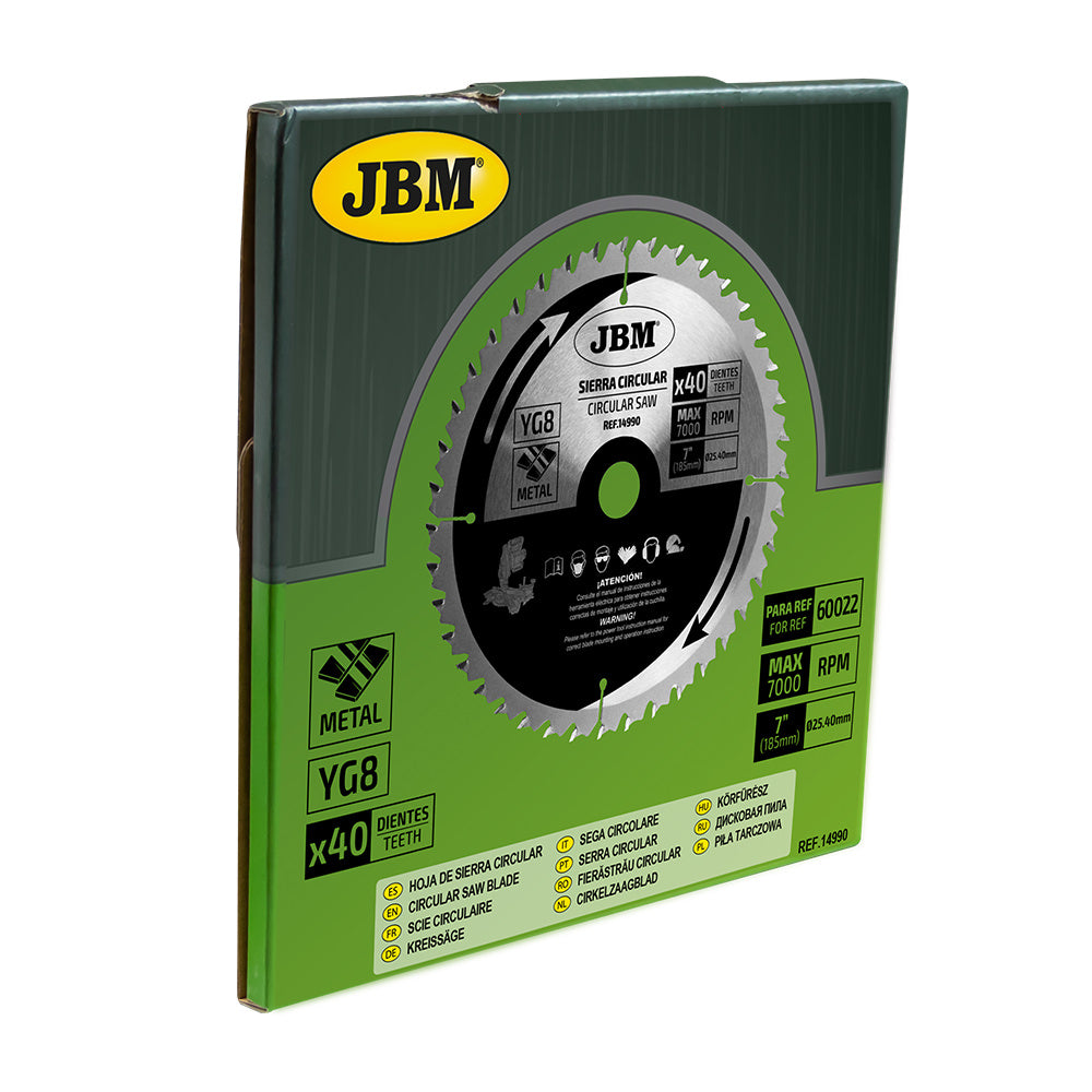 CIRCULAR SAW BLADE 40T 185MM FOR METAL FOR REF. 60022