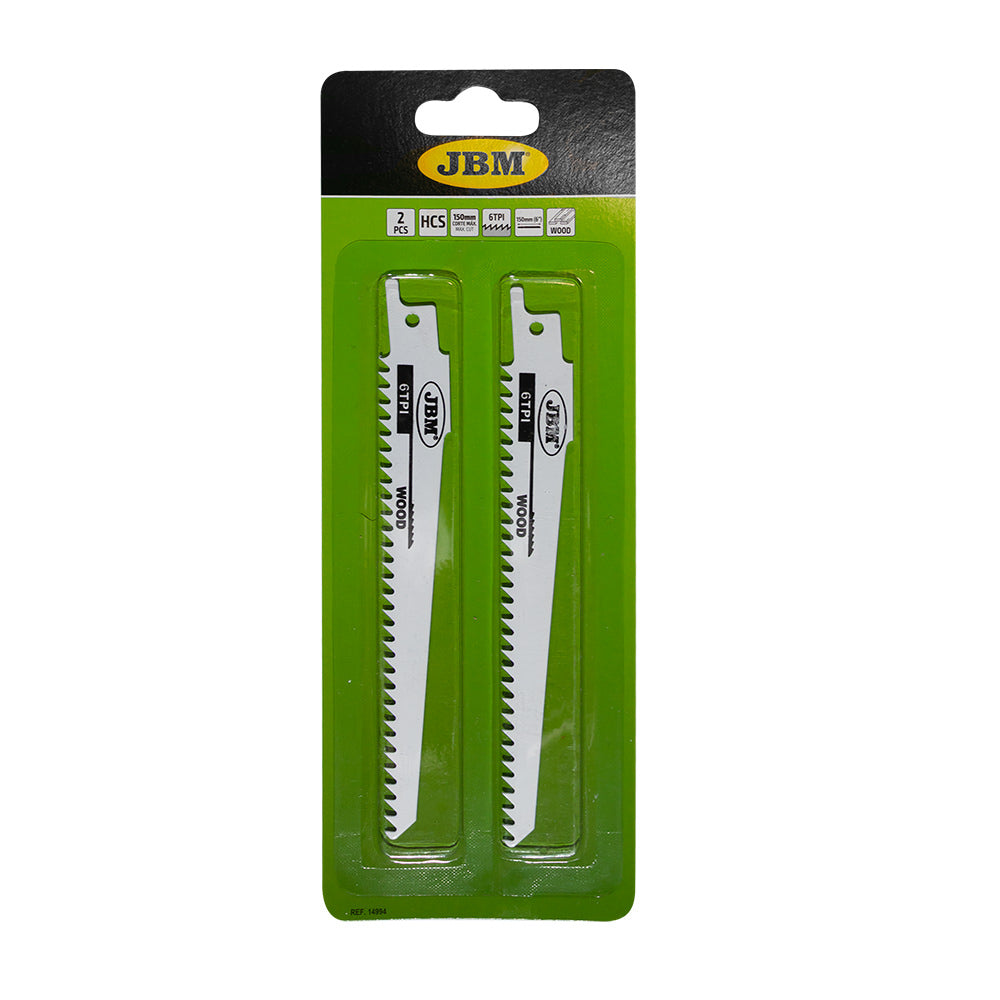 2PCS SET OF 150MM 6TPI RECIP SAW BLADES FOR WOOD FOR REF. 60019