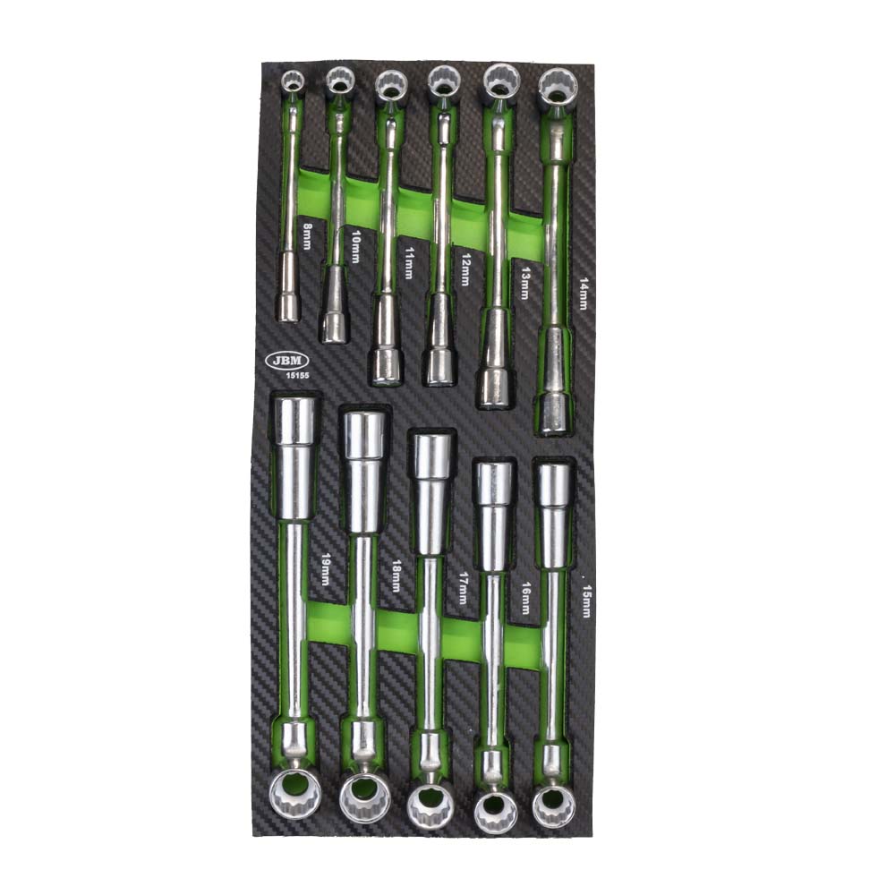 11 PCS "L" TYPE SOCKET WRENCH SET IN CARBON FIBER FINISH EVA TRAY