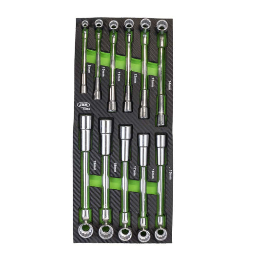 11 PCS "L" TYPE SOCKET WRENCH SET IN CARBON FIBER FINISH EVA TRAY