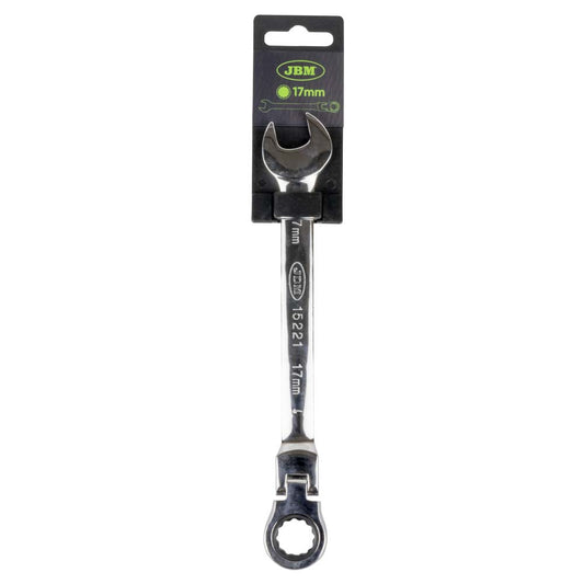 FLEX-RATCHETING COMBINATION WRENCH SPANNER 17MM - MIRROR FINISH